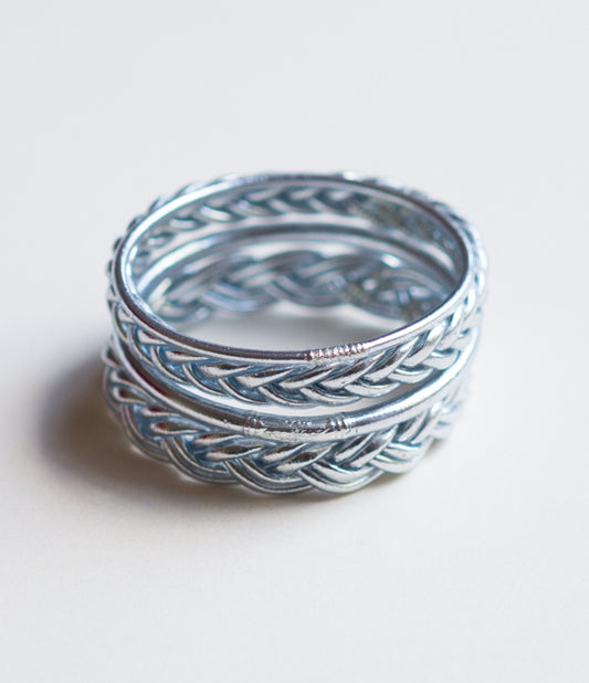 Thin, Thick, Single Braided and Double Braided (Silver)
