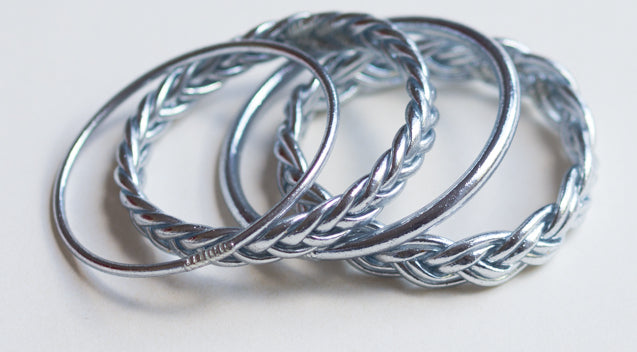 Thin, Thick, Single Braided and Double Braided (Silver)