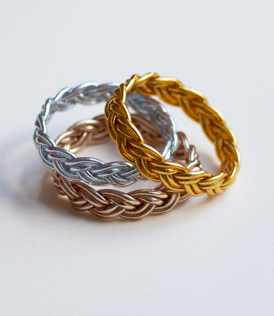 Double Braided Bangle (Silver)