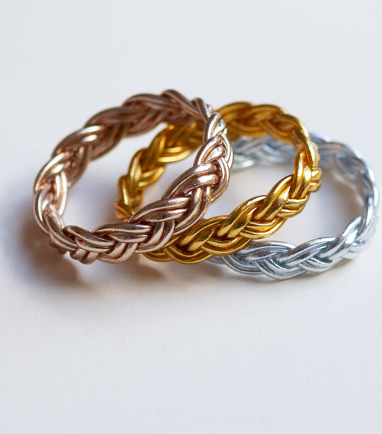Double Braided Bangle (Rose Gold)