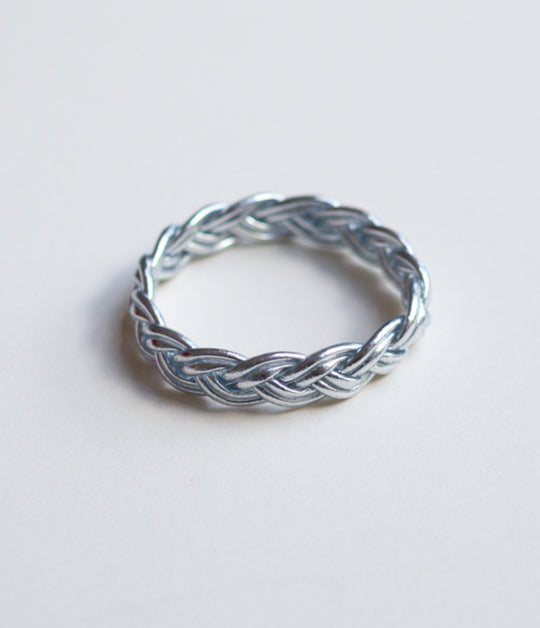 Double Braided Bangle (Silver)