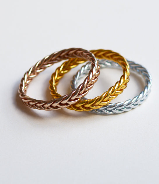 Single Braided Bangle (Rose Gold)